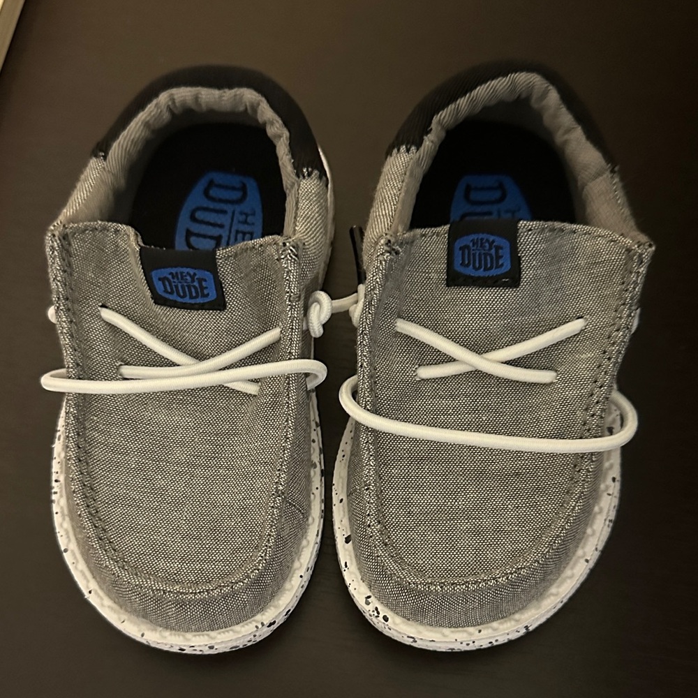 Hey Dude Kids Gray and Black Sneakers
